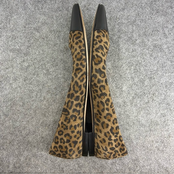 Manolo Blahnik Suede Leopard Print Black Patent Flats Women’s Size 41 - US 9-9.5 - Picture 10 of 13